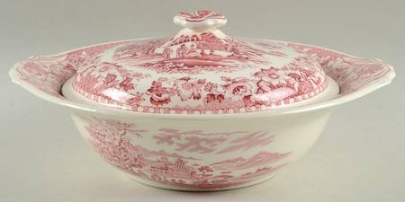 Seaforth Pink (Rope Edge, Scallop) Round Covered Vegetable