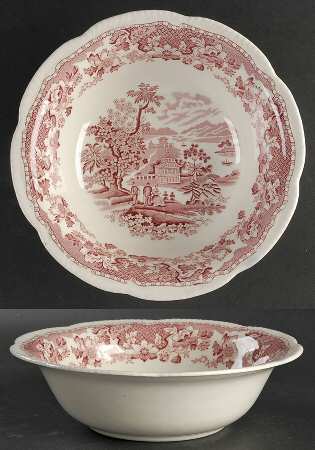 Seaforth Pink (Rope Edge, Scallop) 9" Round Vegetable Bowl