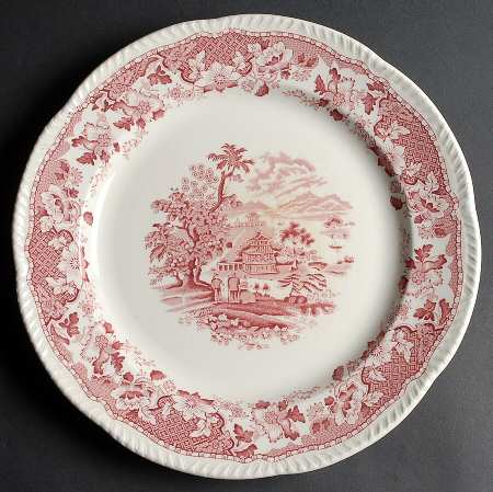 Seaforth Pink (Rope Edge, Scallop) 12" Chop Plate (Round Platter)