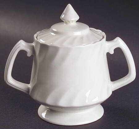 Camelot White Sugar Bowl & Lid