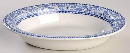 Plum Blossom 9" Oval Vegetable Bowl
