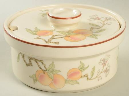 Peach Sugar Bowl & Lid