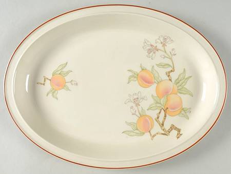 Peach 13" Oval Serving Platter
