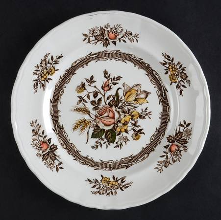Rosedale Brown (No Rope Edge) Dessert/Pie Plate