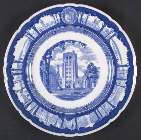 Cornell University Blue (Scallop) Dinner Plate
