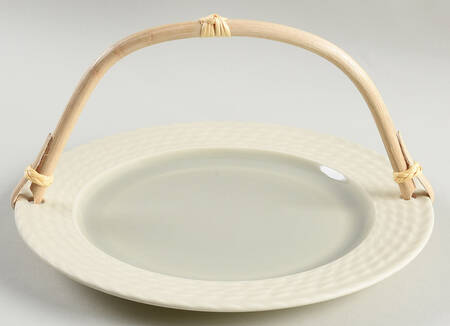 Stone Harbor Seagrass (Green) 5 3/8"-5 5/8" Bamboo Handled Serving Plate  HC