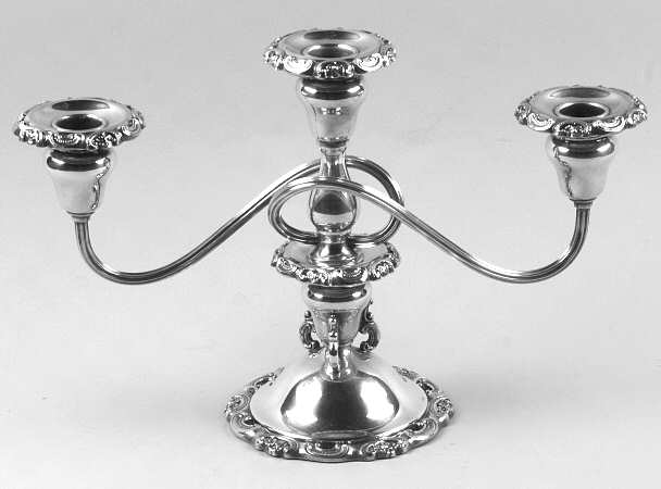 Baroque (Silverplate, Hollowware, Older) Small 3-Light Candelabra