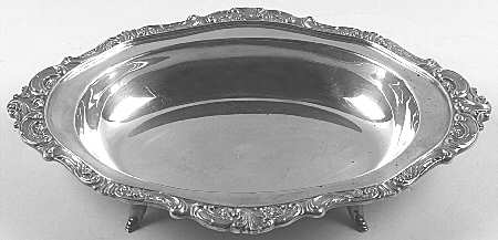Baroque (Silverplate, Hollowware, Older) Footed Plated Oval Vegetable Bowl