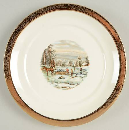 Currier & Ives Salad Plate
