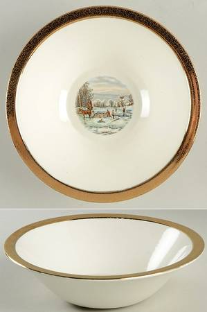 Currier & Ives 8" Round Vegetable Bowl