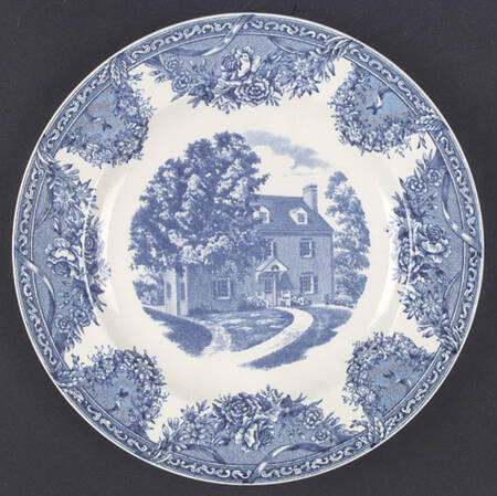 Salem College Blue Dinner Plate