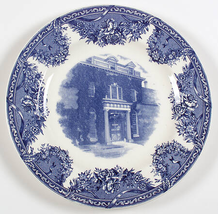 Salem College Blue Dinner Plate