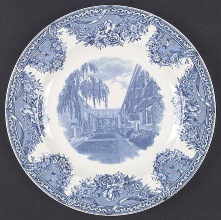 Salem College Blue Dinner Plate