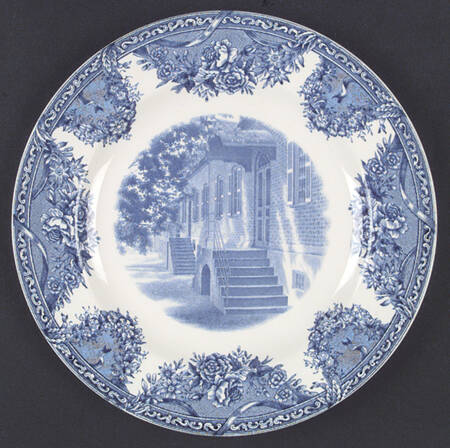 Salem College Blue Dinner Plate