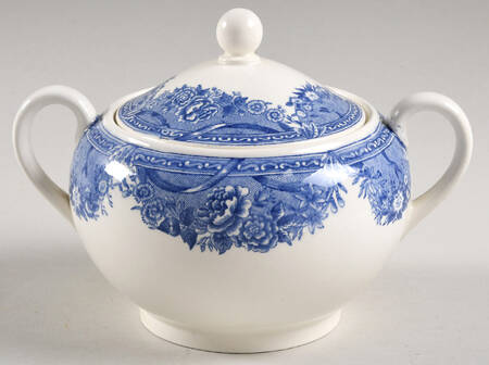 Salem College Blue Sugar Bowl & Lid