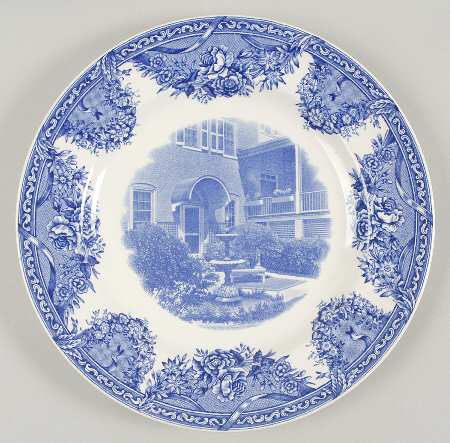 Salem College Blue Dinner Plate