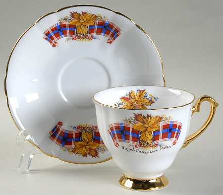 Royal Canadian Tartan Footed Cup & Saucer Set