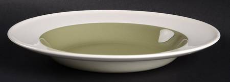 Moss Green Large Rim Soup Bowl