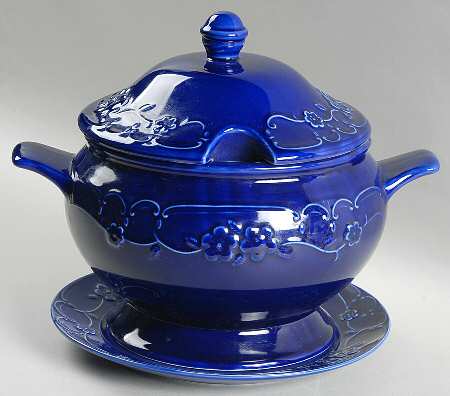 Angelica Blue Tureen & Lid w/Underplate