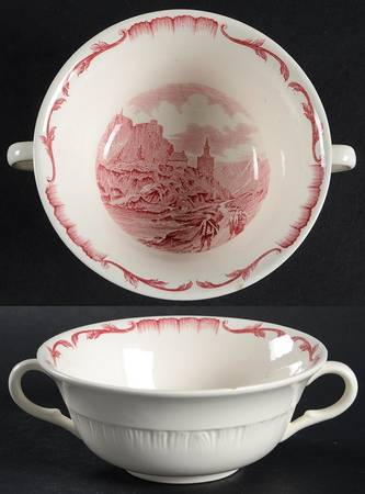 Salvator Red Flat Cream Soup Bowl