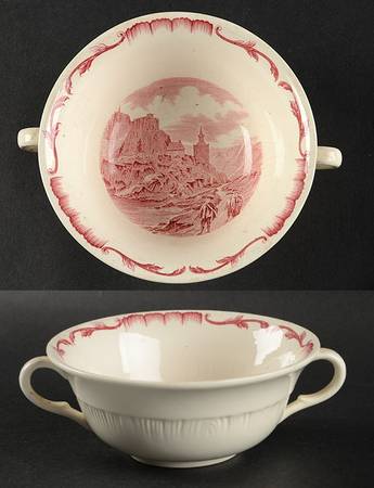 Salvator Red Flat Cream Soup Bowl