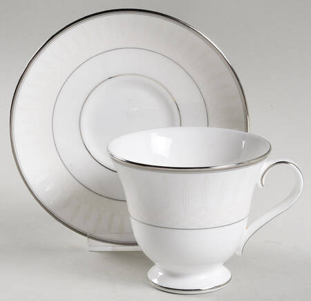 Lismore Platinum Footed Cup & Saucer Set