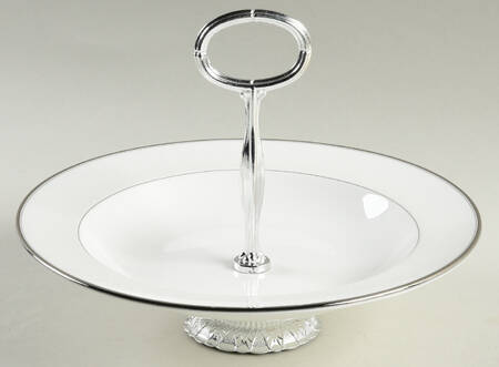 Lismore Platinum 6"-7" Handled Footed Nut Dish HC