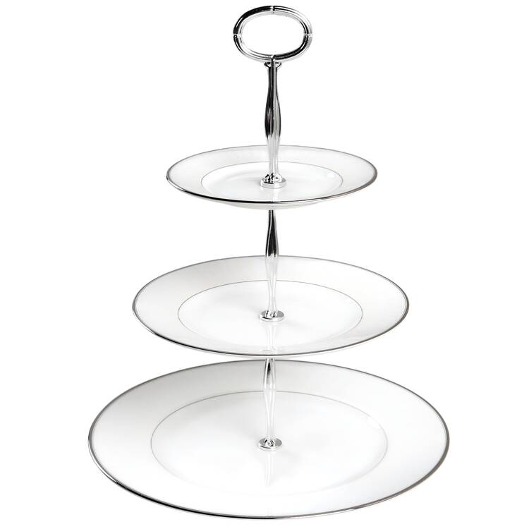Lismore Platinum 13 7/8"-14 1/4" 3-Tiered Serving Tray(DP,SP,BB) HC