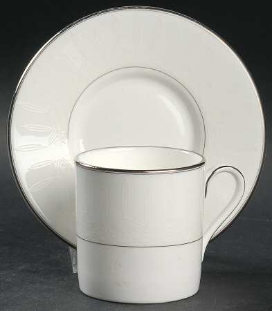 Lismore Platinum Flat Demitasse Cup & Saucer Set
