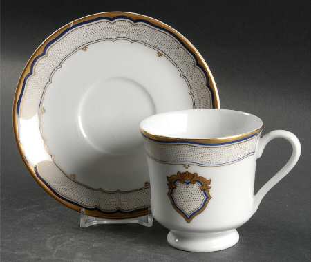 Franklin Pierce Footed Cup & Saucer Set by Woodmere