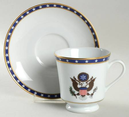 Great Seal Footed Cup & Saucer Set