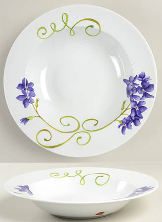 Lyrical Blooms Large Rim Soup Bowl