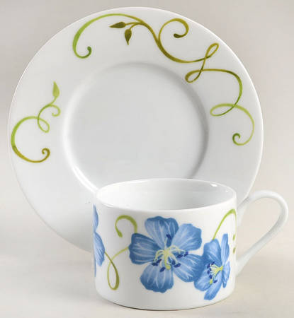 Lyrical Blooms Flat Cup & Saucer Set
