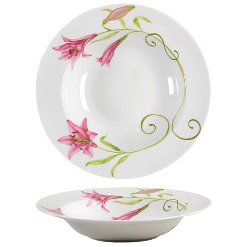 Lyrical Blooms Large Rim Soup Bowl