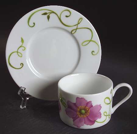 Lyrical Blooms Flat Cup & Saucer Set