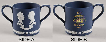 Queen Elizabeth on Royal Blue Jasperware by Wedgwood