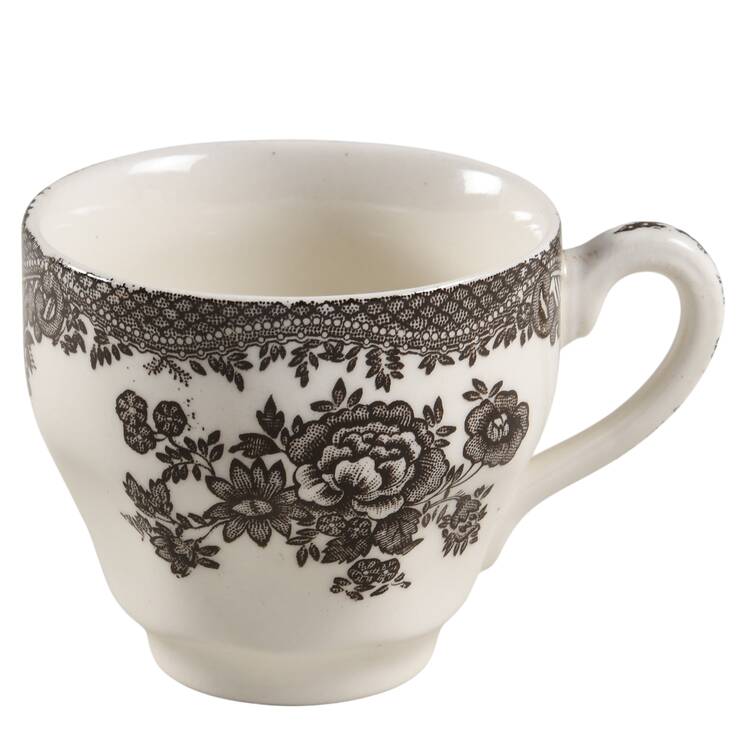 Asiatic Pheasant Black Flat Demitasse Cup