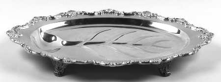 Waverly (Silverplate, Hollowware) Small Plated Meat Platter with Well
