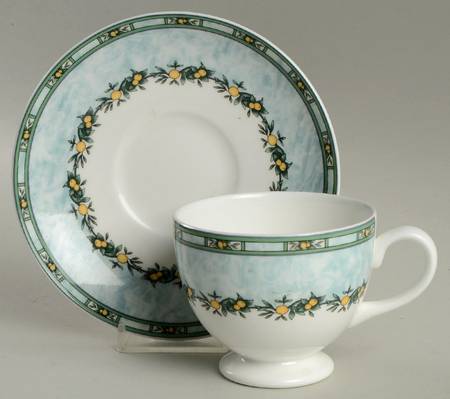 Clementines Footed Cup & Saucer Set