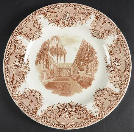 Salem College Brown Dinner Plate