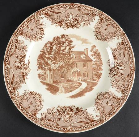 Salem College Brown Dinner Plate