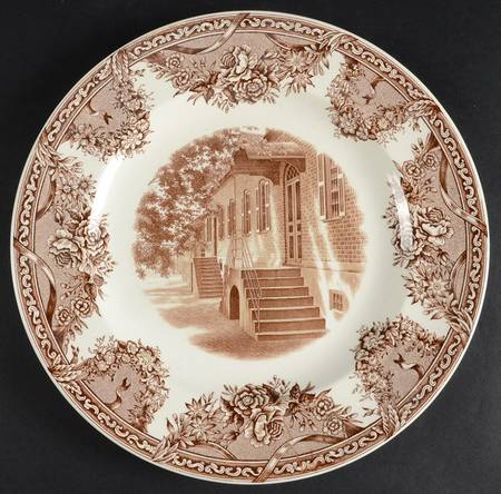 Salem College Brown Dinner Plate