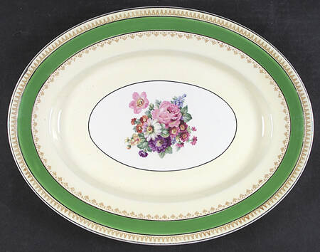 Sherborne Green 14" Oval Serving Platter