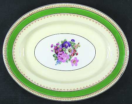 Sherborne Green 14" Oval Serving Platter