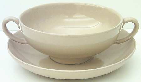 Drabware (Newer) Flat Cream Soup Bowl & Saucer Set