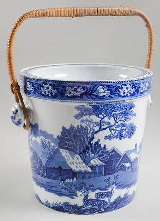 Fallow Deer Blue (No Trim) Slop Jar & Lid