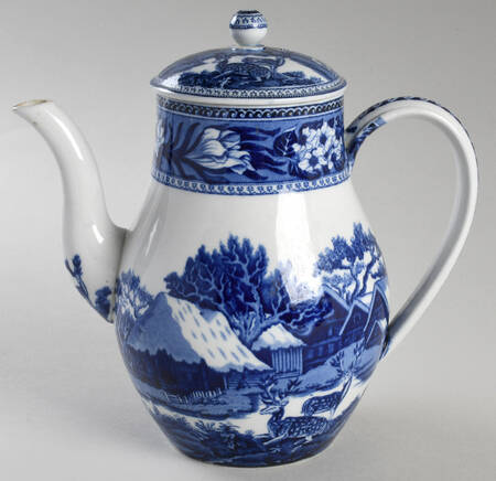 Fallow Deer Blue (No Trim) Coffee Pot & Lid