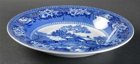 Fallow Deer Blue (No Trim) Large Rim Soup Bowl