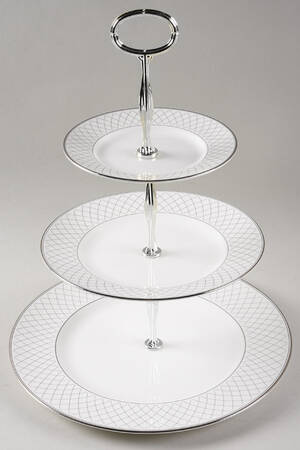 Crosshaven Platinum 13 7/8"-14 1/4" 3-Tiered Serving Tray(DP,SP,BB) HC