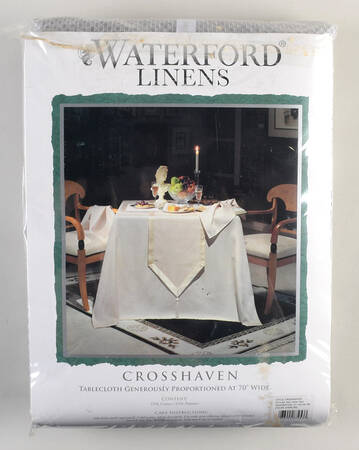 Crosshaven Platinum 70" X 144" Oblong Tablecloth